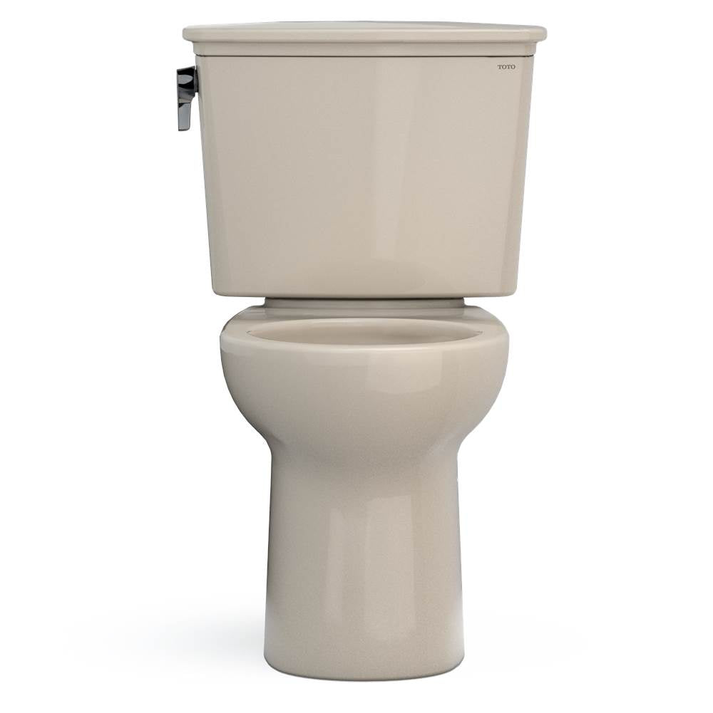 Toto Drake Transitional Two-Piece Round 1.28 Gpf Universal Height Tornado Flush Toilet With Cefiontect, Cotton White