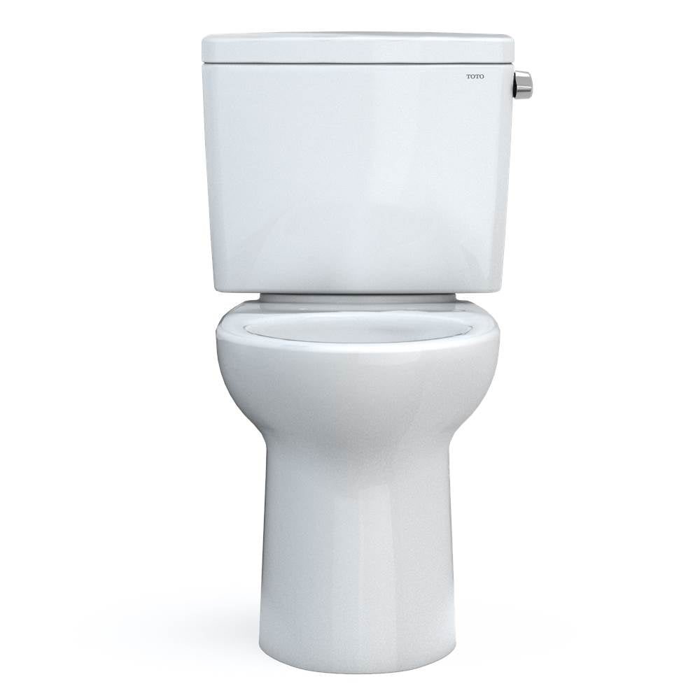 Toto Drake Two-Piece Elongated 1.28 Gpf Tornado Flush Toilet With Cefiontect And Right-Hand Trip Lever, Cotton White
