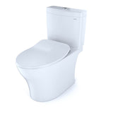 TOTO Aquia IV Two-Piece Elongated Dual Flush 1.28 and 0.9 GPF Toilet with CEFIONTECT and SoftClose Seat, WASHLET+ Ready, Cotton White