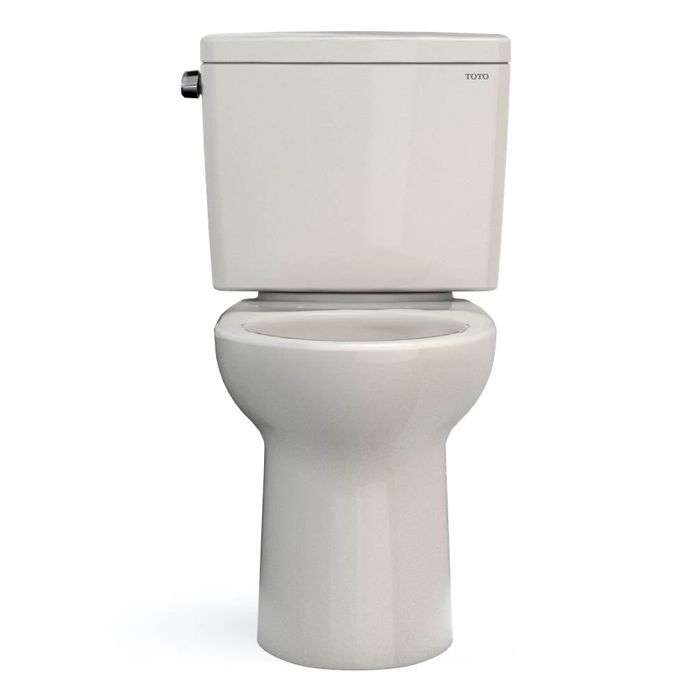 Toto Drake Two-Piece Elongated 1.28 Gpf Universal Height Tornado Flush Toilet With Cefiontect, Cotton White