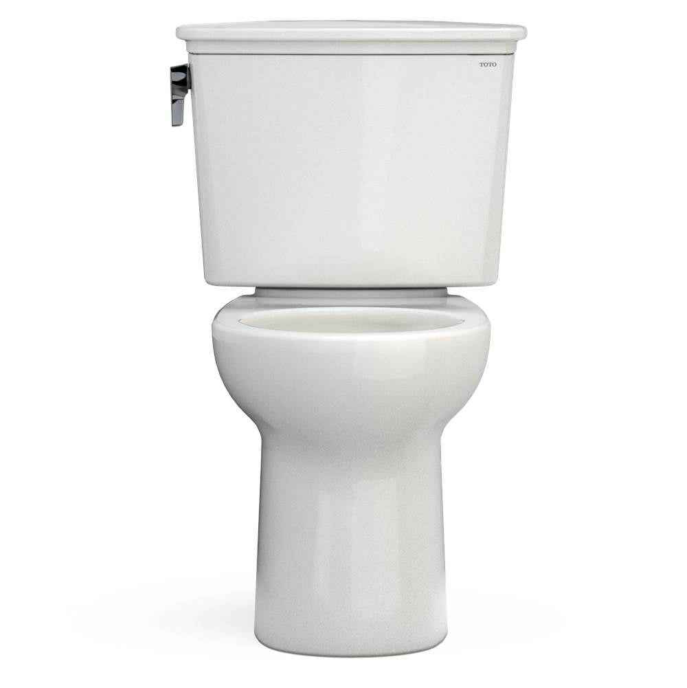 Toto Drake Transitional Two-Piece Round 1.28 Gpf Universal Height Tornado Flush Toilet With Cefiontect, Cotton White