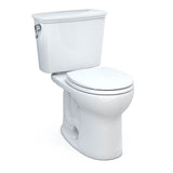 Toto Drake Transitional Two-Piece Round 1.28 Gpf Universal Height Tornado Flush Toilet With Cefiontect, Cotton White