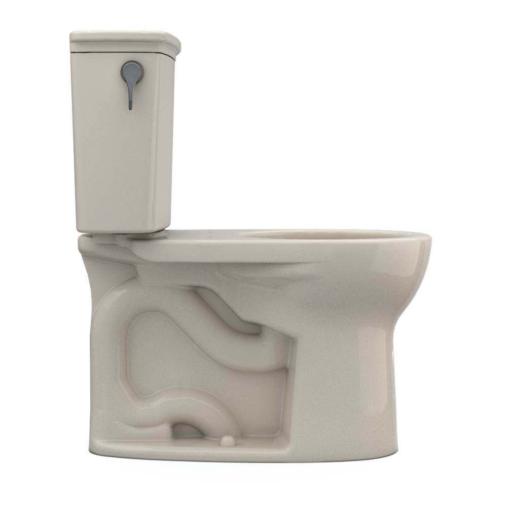 Toto Drake Transitional Two-Piece Round 1.28 Gpf Universal Height Tornado Flush Toilet With Cefiontect, Cotton White