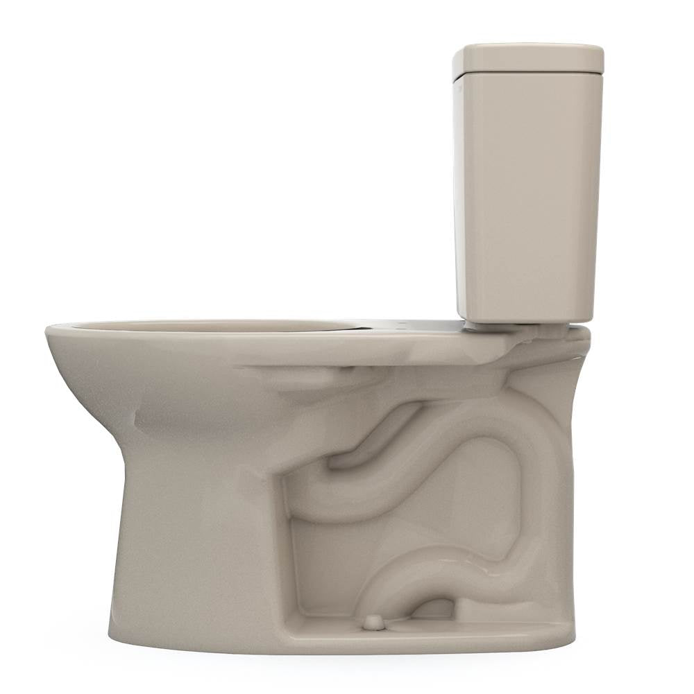 Toto Drake Two-Piece Elongated 1.28 Gpf Universal Height Tornado Flush Toilet With Cefiontect, Cotton White