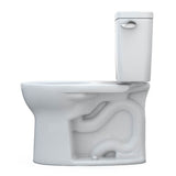 Toto Drake Two-Piece Round 1.6 Gpf Universal Height Tornado Flush Toilet, Ebony