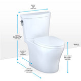 TOTO Aquia IV Arc Two-Piece Elongated Dual Flush 1.28 and 0.9 GPF Universal Height Toilet with CEFIONTECT, WASHLET+ Ready, Cotton White