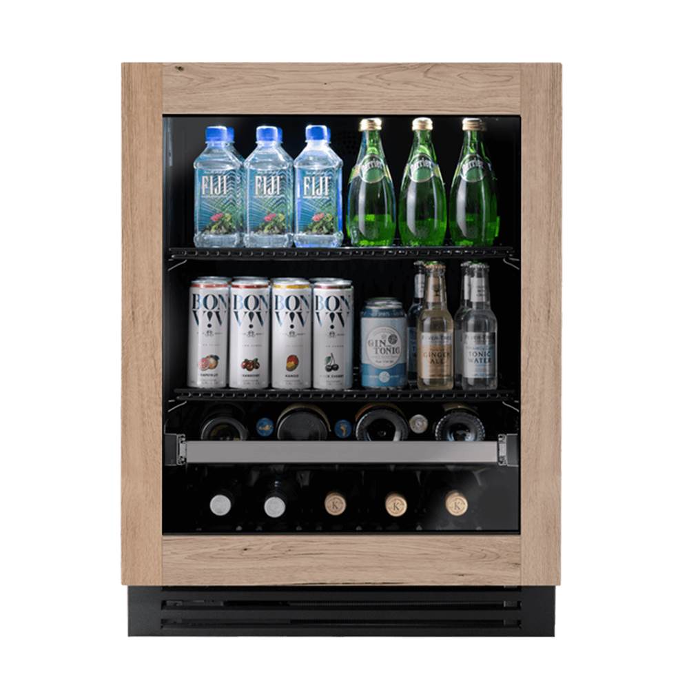 True Residential - Overlay Panel Ready/Glass - 2 Black Wire Shelves, 1 Wine & Floor Cradle - Hinge Right (Rg)  - Build To Order