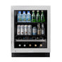 True Residential - Stainless Glass -  2 Black Wire Shelves, 1 Wine & Floor Cradle - Hinge Right (Rg) - Hinging Is Field Reversible