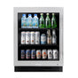 True Residential - Stainless Glass -  2 Black Wire Shelves - Hinge Left (Lg) - Build To Order