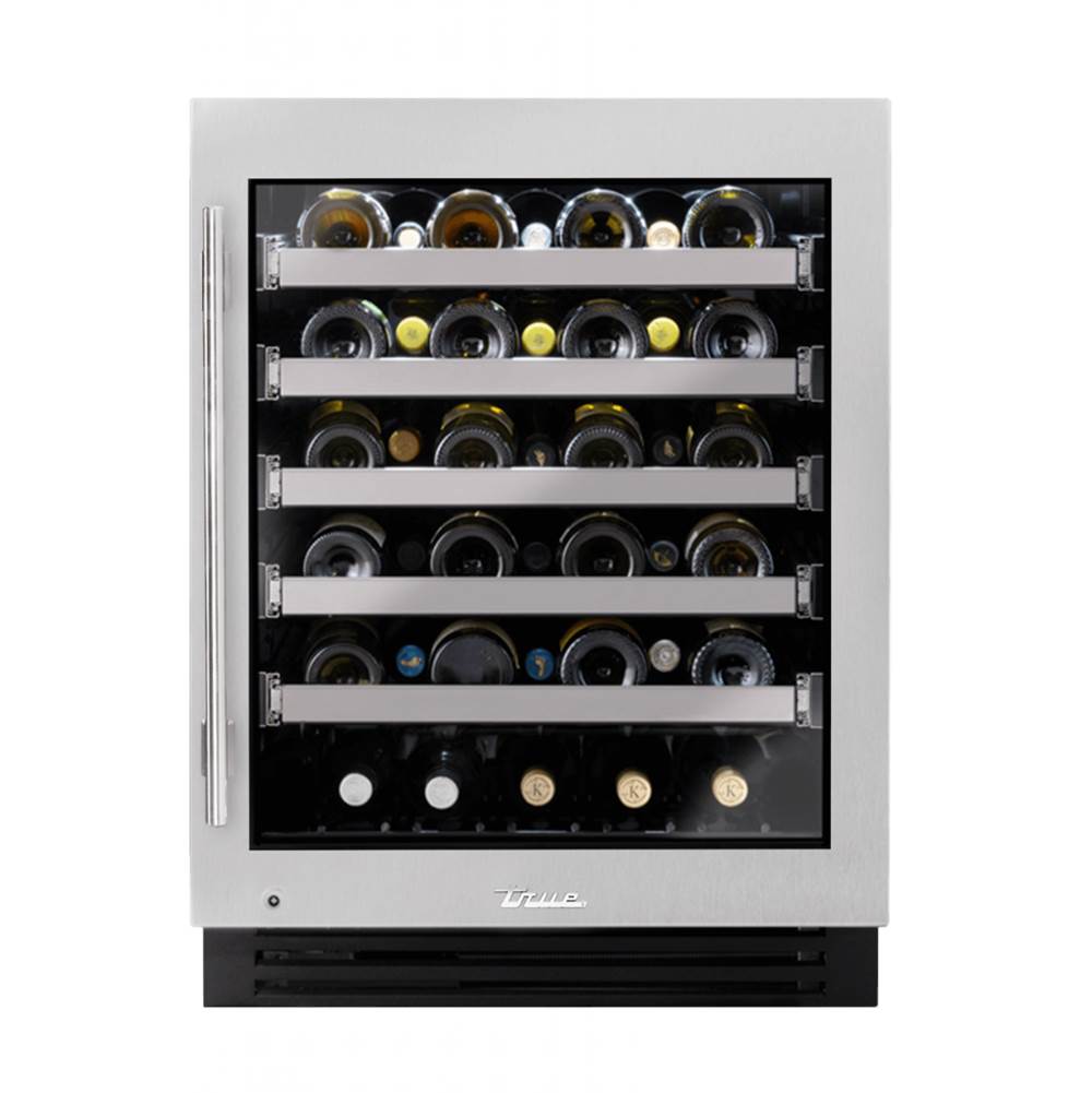 True Residential - Stainless Glass -  5 Pullout Wine & 1 Floor Cradle - Hinge Right (Rg) - Hinging Is Field Reversible