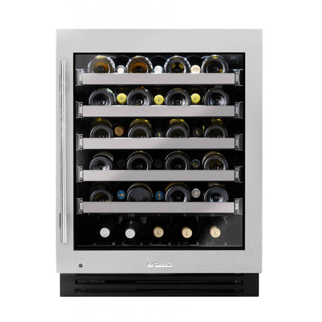 True Residential - Stainless Glass -  5 Pullout Wine & 1 Floor Cradle - Hinge Right (Rg) - Hinging Is Field Reversible