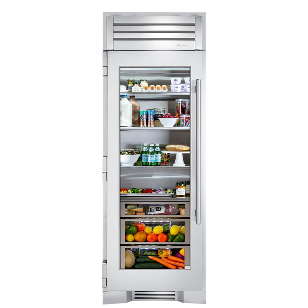 True Residential - 30Inch Column - All Refrigerator - Stainless Glass Door - Hinged Left (L)