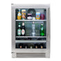 True Residential - Stainless Glass - 2 Glass Shelves, 1 Wine and Floor Cradle- Hinge Left (L) - Stainless Steel