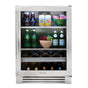 True Residential - Stainless Glass - 2 Glass Shelves, 1 Wine and Floor Cradle- Hinge Right (R) - Stainless Steel