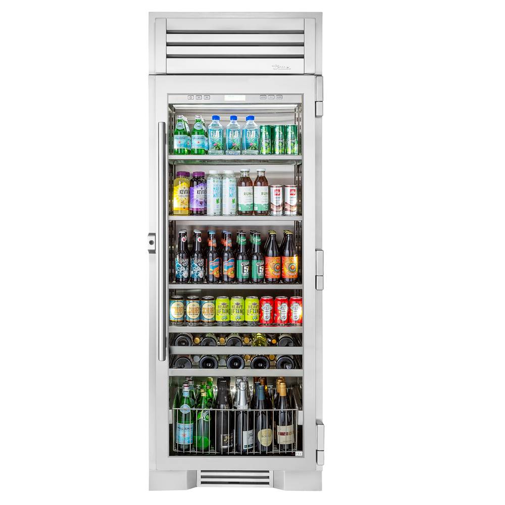 30Inch Column - Configured For Beverage Storage - Glass Door - Hinged Right (R)