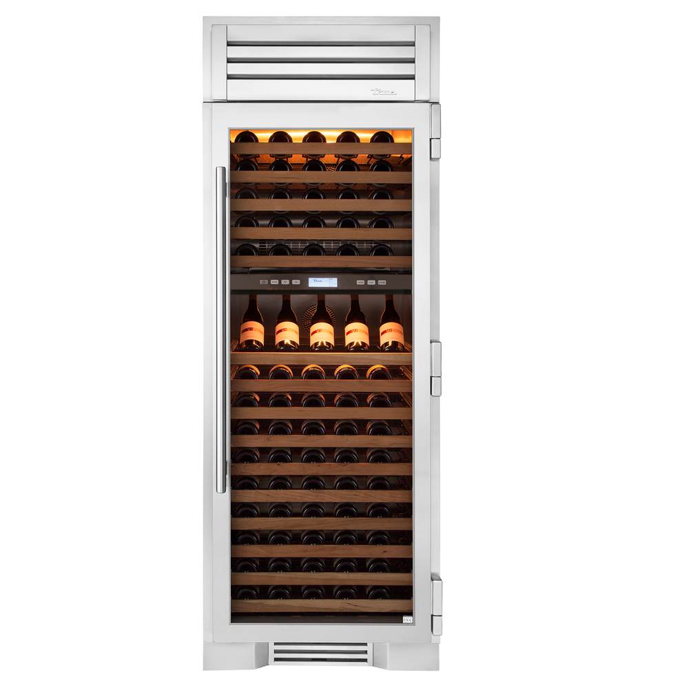 True Residential - 30Inch Column - 150 Bottle Dual Zone Wine - Glass Door - Hinged Right (R)