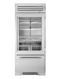 True Residential - 36'' Refrigerator/Bottom Freezer - Stainless Steel - Stainless Glass Door - Hinged Right (R) - Stainless Steel