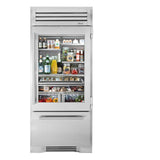 36'' Refrigerator/Bottom Freezer - Stainless Steel - Stainless Glass Door - Hinged Right (R)