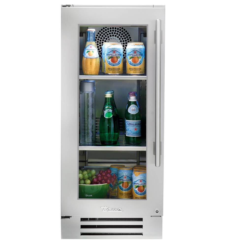 True Residential - Stainless Glass - 2 Glass Shelves - Hinge Left (L) - Stainless Steel