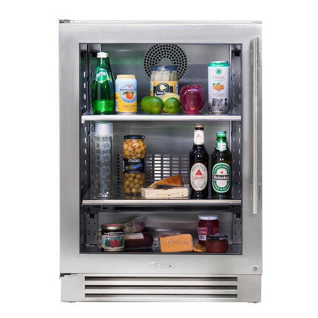 True Residential - Stainless Glass - 2 Glass Shelves - Hinge Left (L) - Stainless Steel