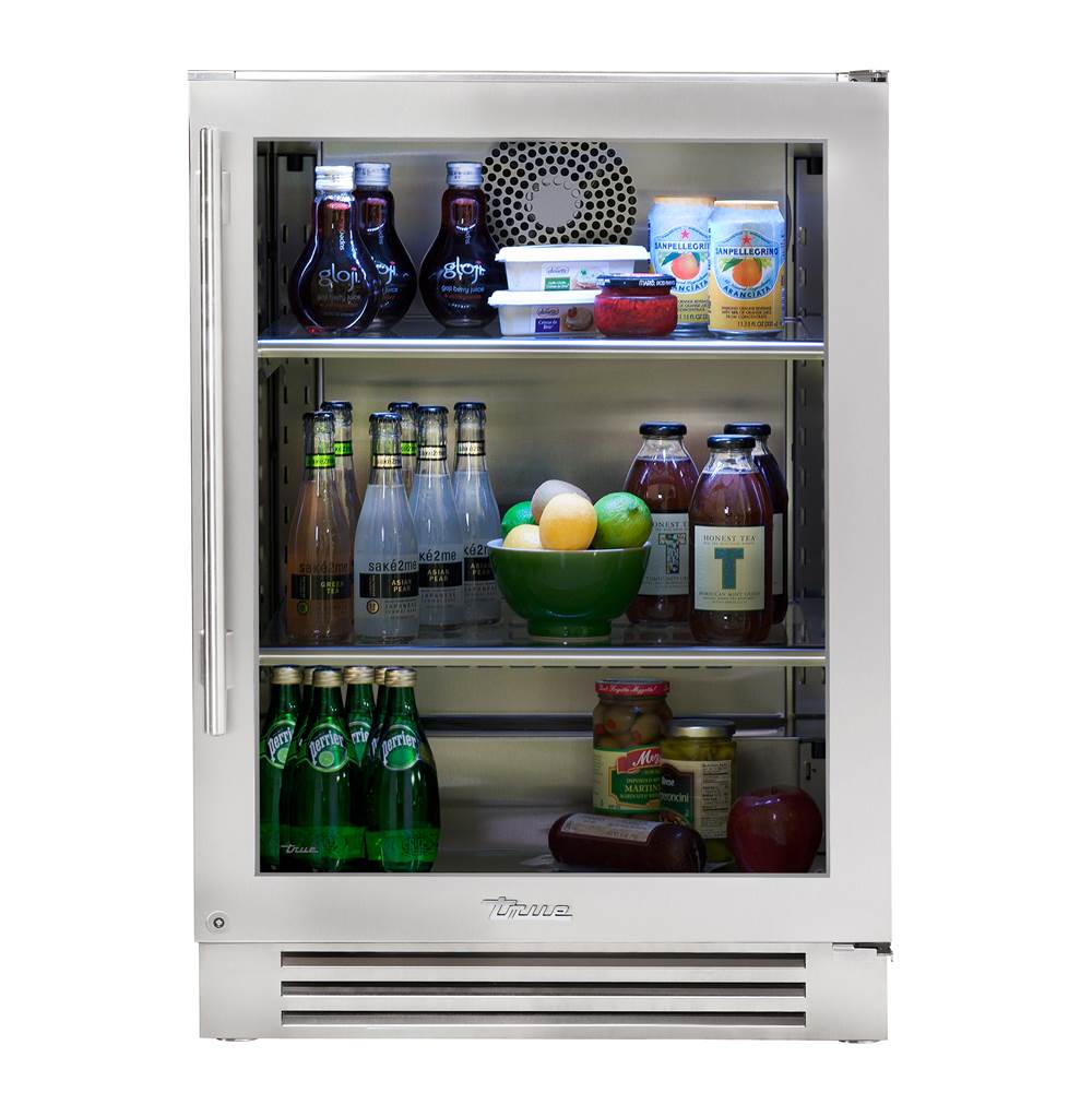 True Residential - Stainless Glass - 2 Glass Shelves - Hinge Right (R) - Stainless Steel