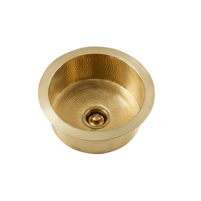 Thompson Traders - De La Cruz Hammered Brass Kitchen Sink - Semi-Satin Brass Hammered