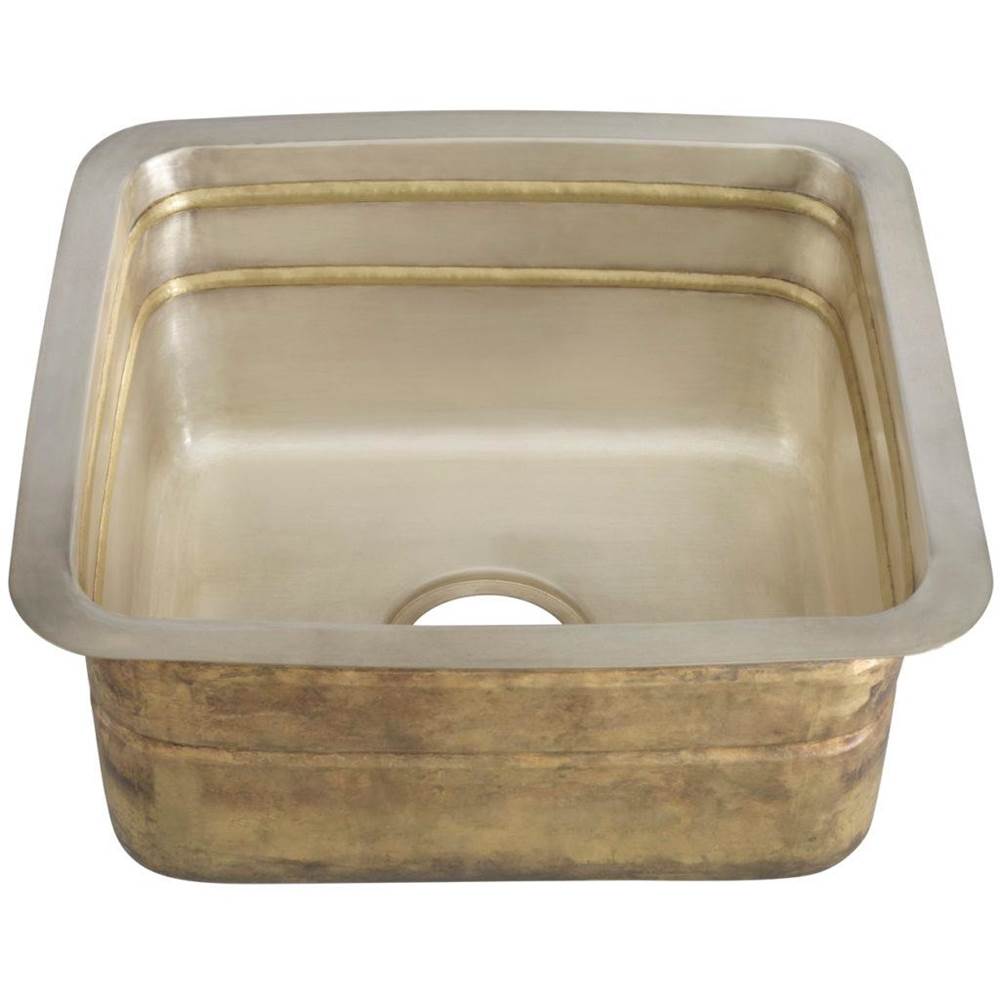 Thompson Traders - Quintana Square Bar/Prep Sink - Satin Brass and Burnished Nickel