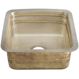 Thompson Traders - Quintana Square Bar/Prep Sink - Satin Brass and Burnished Nickel