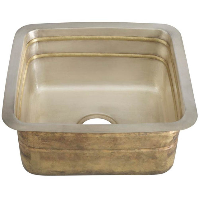 Thompson Traders - Quintana Square Bar/Prep Sink - Satin Brass and Burnished Nickel