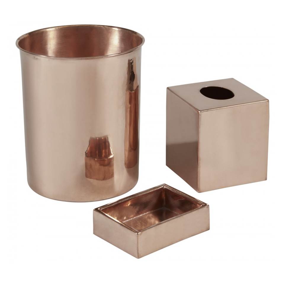 Thompson Traders - Smooth Rose Gold Wastebasket - Smooth Rose Gold