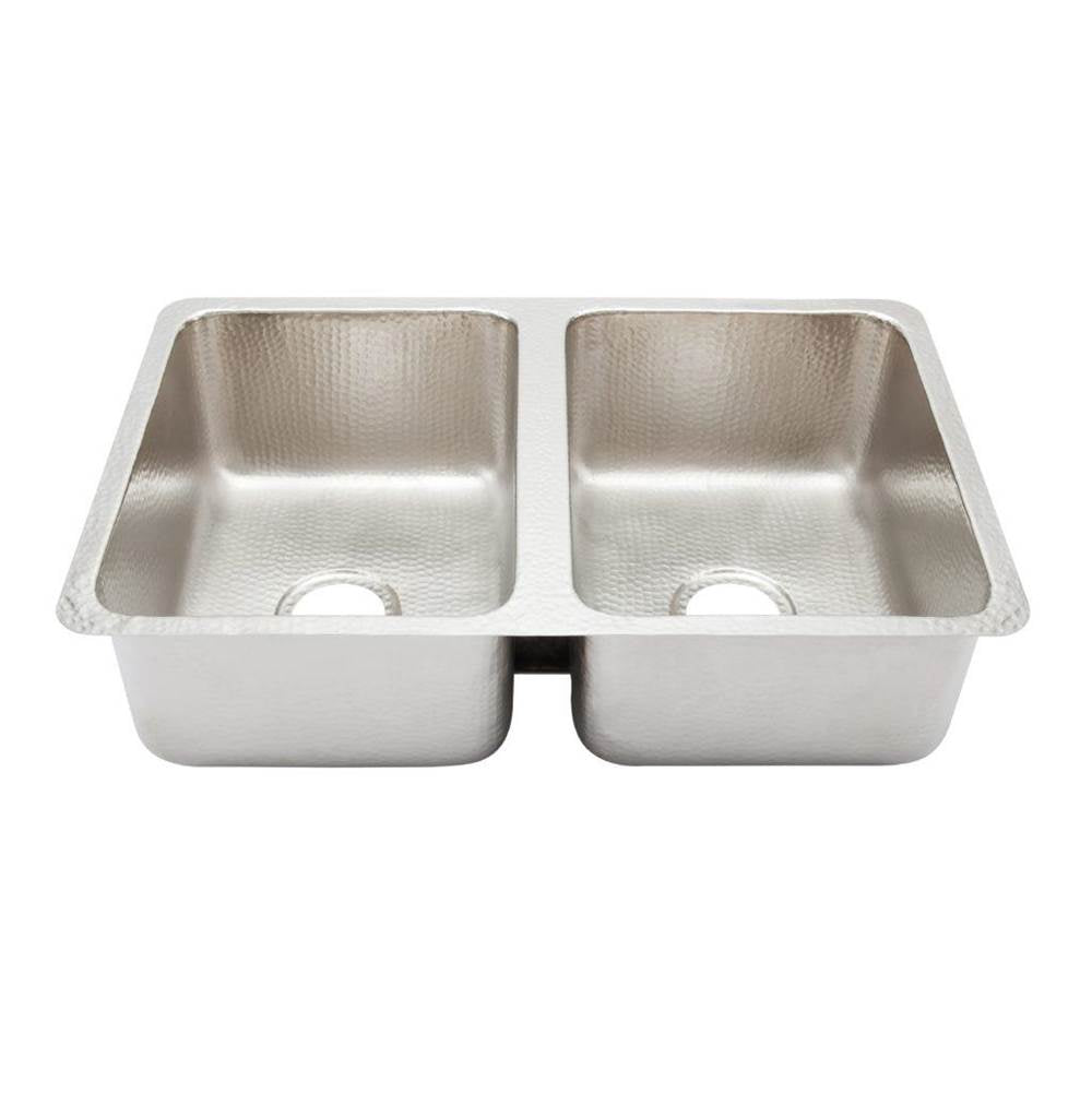 Thompson Traders - Villa Hammered Stainless Steel Double Bowl - Stainless Steel