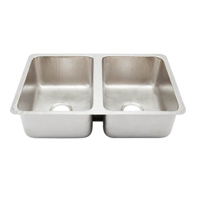 Thompson Traders - Villa Hammered Stainless Steel Double Bowl - Stainless Steel