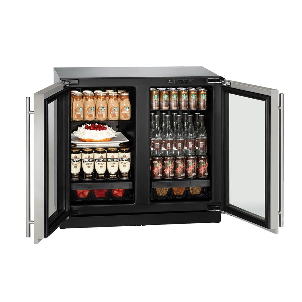 U Line - Glass Refrigerator 36'' Integrated 115v - Integrated