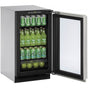 U Line - Glass Refrigerator 18'' Reversible Hinge Stainless 115v - Stainless