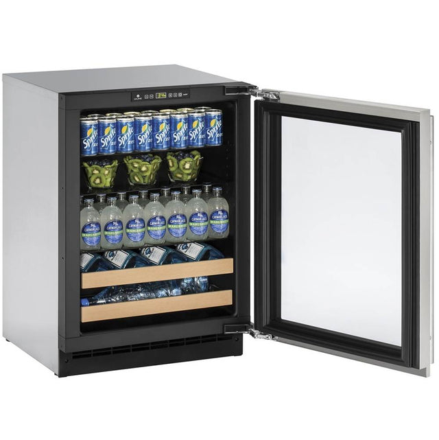 U Line - Beverage Center 24'' Reversible Hinge Stainless 115v - Stainless
