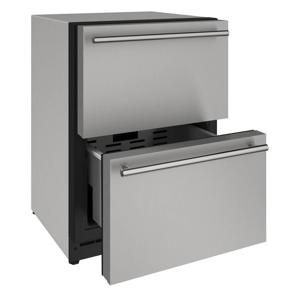 U Line - Refrigerator Drawers 24'' Stainless 115v - Stainless