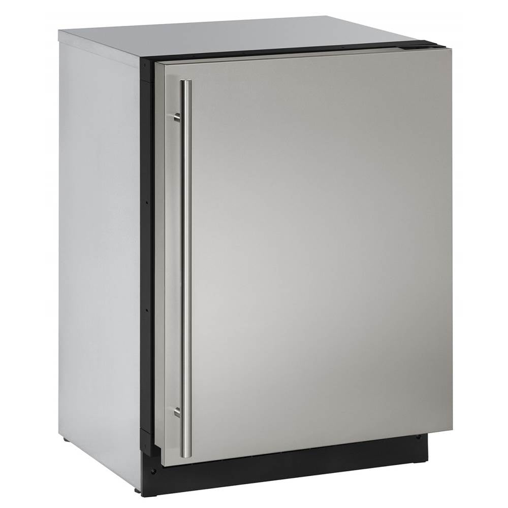 U Line - Solid Refrigerator 24'' Reversible Hinge Stainless 115v - Stainless