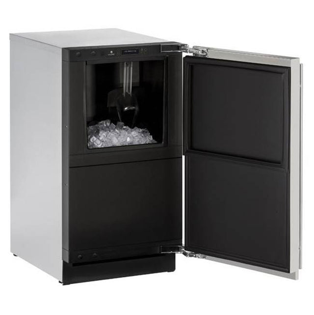 U Line - Clear Ice Machine 18'' Pump Reversible Hinge Stainless Solid 115v - Stainless