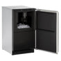 U Line - Clear Ice Machine 18'' Pump Reversible Hinge Stainless Solid 115v - Stainless