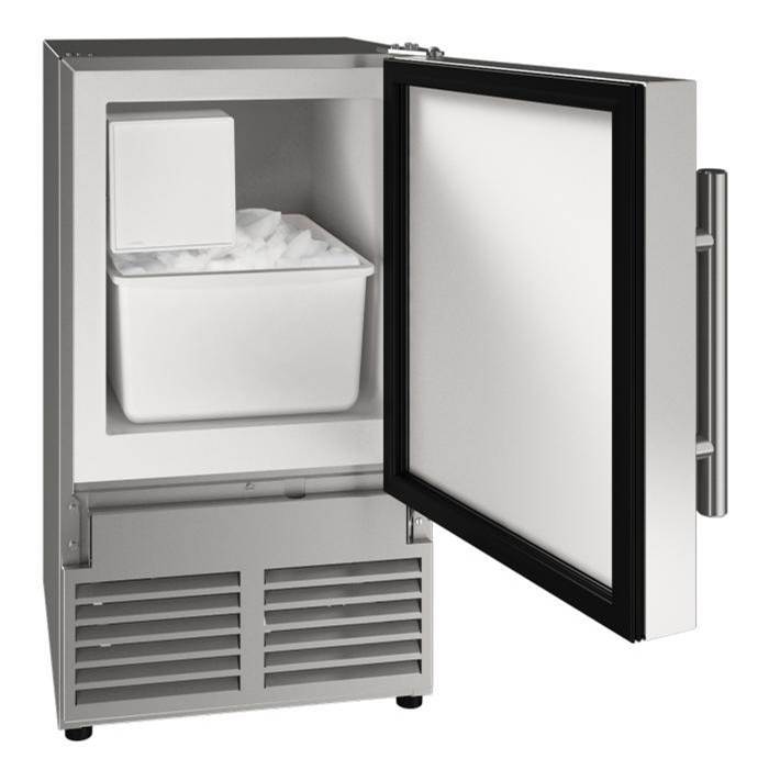 U Line - Ice Maker 14'' Reversible Hinge Stainless Solid 115v - Stainless