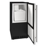 U Line - Ice Maker 15'' Reversible Hinge Stainless Solid 115v - Stainless