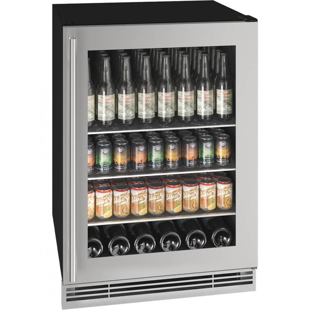 U Line - Beverage Center 24'' Dual Zone Reversible Hinge Integrated Solid 115v - Integrated