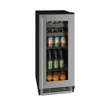 U Line - Beverage Center 15'' Reversible Hinge Stainless Frame 115v - Stainless