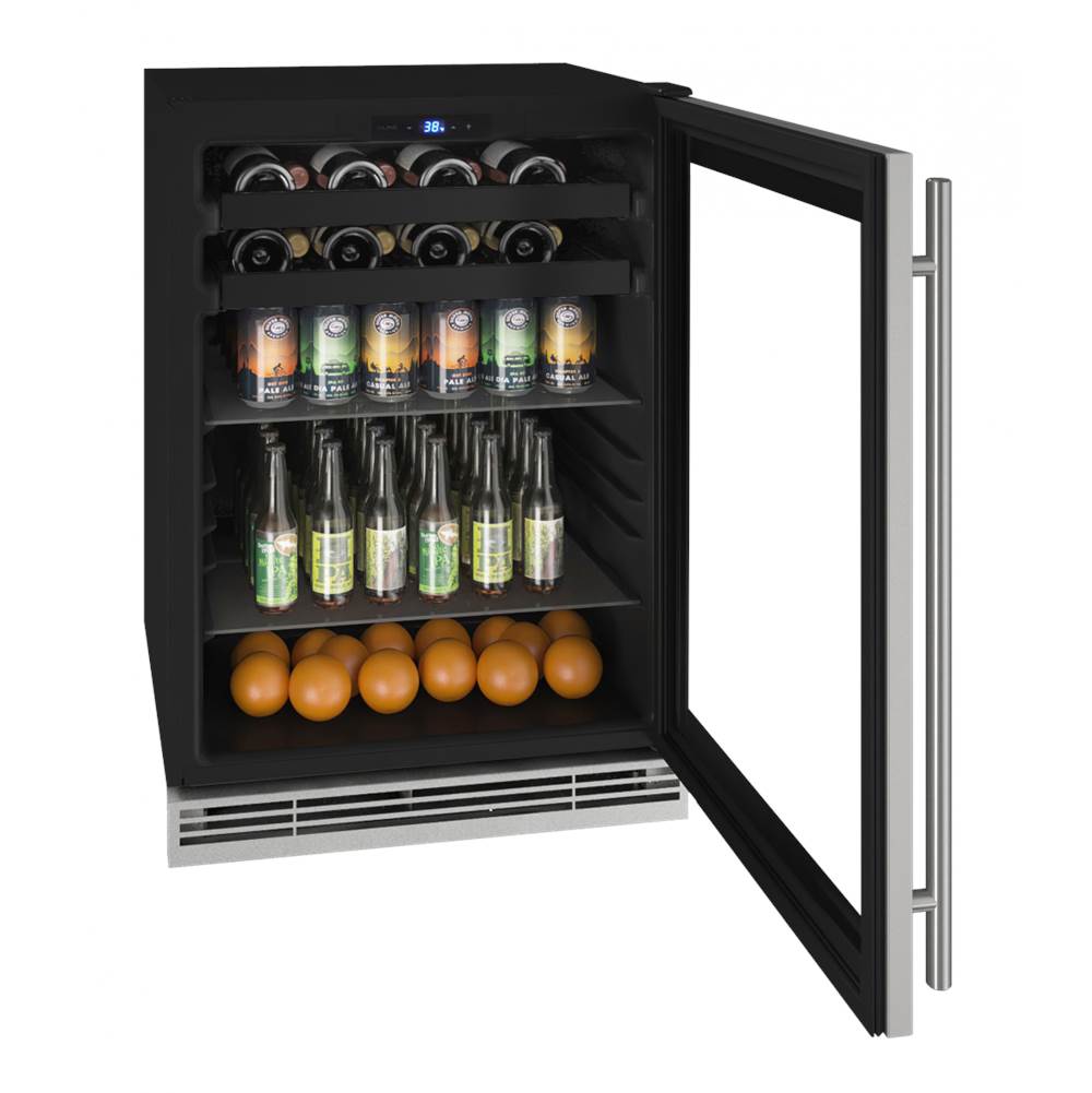 Beverage Center 24'' Lock Reversible Hinge Stainless Frame 115v