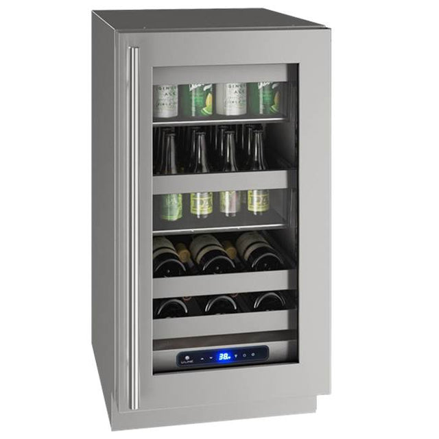 U Line - Beverage Center 18'' Lock Right Hinge Stainless 115v - Stainless