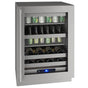 U Line - Beverage Center 24'' Lock Left Hinge Stainless 115v - Stainless