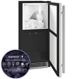 Clear Ice Machine 15'' Pump Reversible Hinge Integrated Solid 115v BrightShield