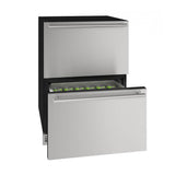 U Line - Refrigerator Drawers 24'' Stainless Solid 115v - Stainless