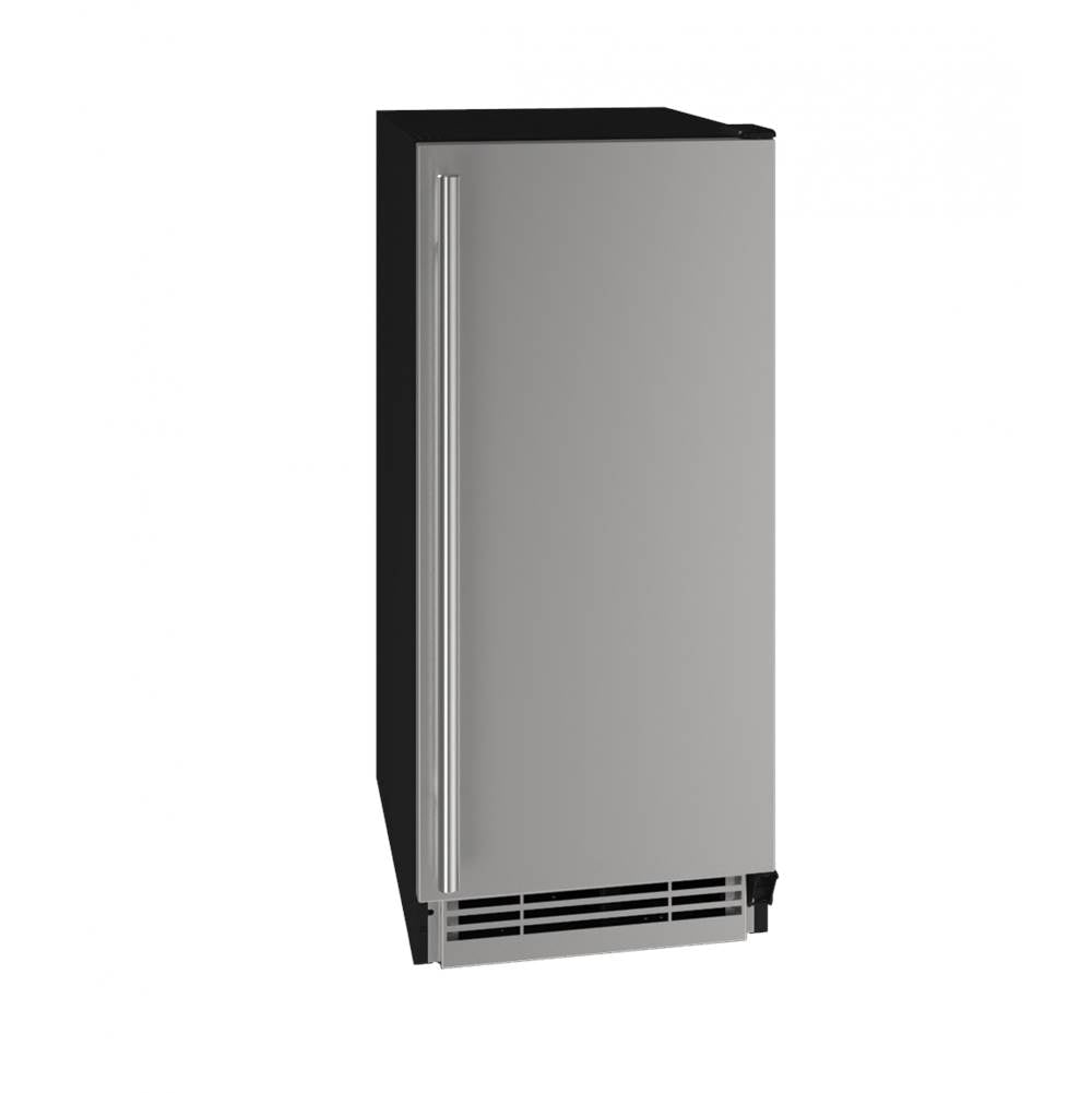 U Line - Solid Refrigerator 15'' Reversible Hinge Stainless Solid 115v - Stainless