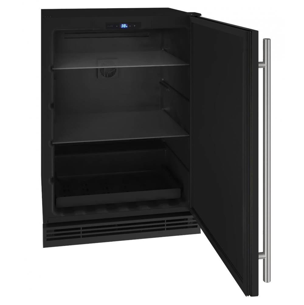 Solid Refrigerator 24'' Reversible Hinge Black Solid 115v
